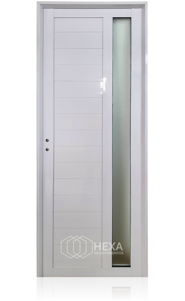 HFA PUERTA ALUMINIO TUBULAR 36mm - VIDRIO LATERAL - 80cm - Derecha
